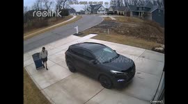 Husband Smoothly Saves The Day As Wife Struggles With Icy Driveway