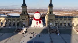 China: Iconic giant snowman unveiled in China's 