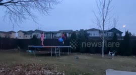 Christmas Morning Trampoline Bouncy Ball Fail