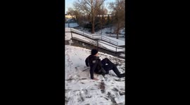 Charleston Officers Join Students Enjoying Snow Day Fun