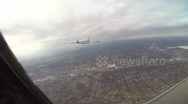US: U.S. Navy Flyover Honors Service Members At MetLife Stadium