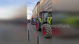 Farmers protest with tractor convoy in Brussels over EU deal
