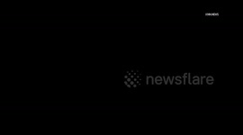 US, Los Angeles: Pacoima Car Flips Upside Down In Crash