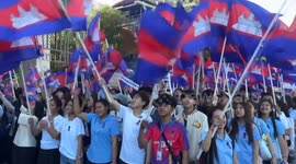 Cambodia: Thousands march for peace in Phnom Penh, calling for end to border conflict with Thailand