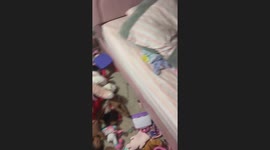 Daughter Fell Asleep In The Ottoman