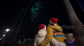 US: Drone Show And Fireworks Dazzle Sky As Newport Beach Boat Parade Begins