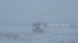 Blizzard Hits Winnipeg With Zero Visibility On Highway