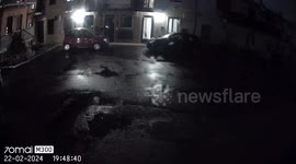 Car Crashes Into a Stone Barrier