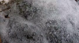 Pure Raw in-camera, starting normal motion to slow-motion footage. Air bubbles in a crystal-clear mountain river, revealing a captivating 