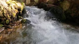 Captivating detailed footage of underwater bubbles in a crystal-clear mountain river.  beautiful real-time physics lesson. Natural river sound. No color grading or added effects – pure in-camera slow-motion.
