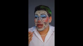 Creator struggles to peel off cracked‑doll clay mask—Instagram clip hits 72.5K views