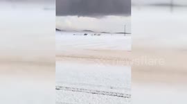 Saudi Arabia: Rare Snowfall Blankets Saudi Desert