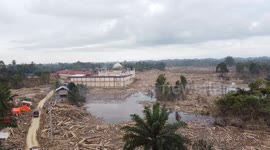 Piles of Logs After Flash Floods in Tamiang, Aceh, Indonesia.