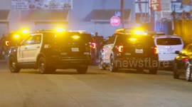US, Los Angeles: Downtown Los Angeles LAPD Officer-Involved Shooting