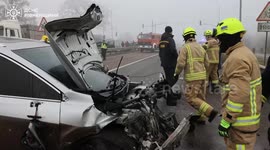 Multi-vehicle collision injures 3 in Ukraine