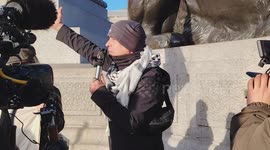Bolivarian revolution speaker at the rally 'Hands off Venezuela, No war for oil' in London, England