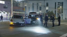 US, Los Angeles: Silver Lake LAPD-Invovled Crash With Porsche