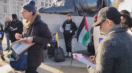Protest 'Hands off Venezuela, No war for oil' in London, England