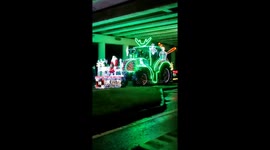 Tractors decorated in Christmas style, horns, lights, fire....and much more.
