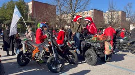 Santa-clad bikers parade in Naples