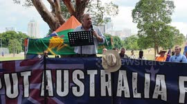 Craig Kelly speaks at rally calling for resignation of Prime Minister, Sydney, Australia