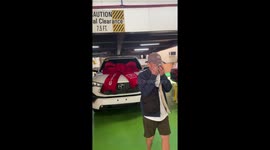Father cries as he receives gift of new car from his son