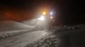 Heavy snowfall blocks key roads connecting Kashmir, three people rescued from stranded vehicle