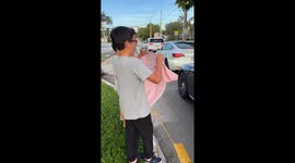 Lionel Messi signs autographs for fans in Miami, USA