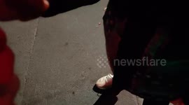 Firecracker unexpectedly bounces back toward friends in Hebei, China