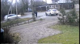 Driver hits a boy and crashes into a pole in Ivanovo, Russia