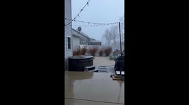 Strong downpour and wind gusts during cold front in Lebanon, Pennsylvania, USA