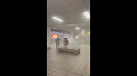 Smoke grenade incident at Taipei Main Station MRT in Taipei, Taiwan