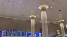 Israel: Balloons Float Near Ceiling in Tel Aviv Airport Arrivals Hall
