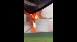 Drone strikes ignite massive fire at sunflower oil terminal in Odesa, Ukraine