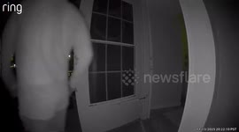 Dad Fetching Blanket Wipes Out On Porch