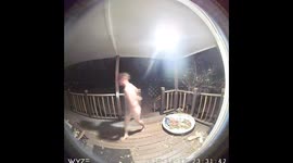 Naked Streaker Steals Blanket Off Porch