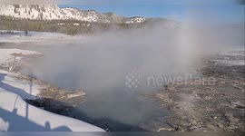 US: Black Diamond Pool Erupts In Winter Spectacle At Yellowstone