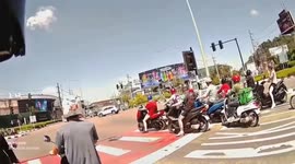 Tourists on motorcycles stopped by police for traffic violations