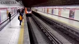 Explosion captured on CCTV as train approaches subway station in Mexico