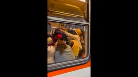 Female passengers clash on train in Mexico over priority seat