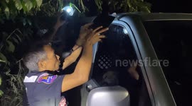 Rescue team saves toddler locked inside van