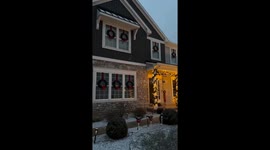 Light snowfall sets a festive scene in Lebanon, Pennsylvania, USA
