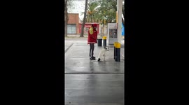 Kind Man Lends Stray Dog His Jacket