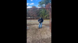 Dad and Dog Fall Off Swing