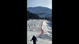Near Disaster on the Slopes! Italian Ski Crash Caught on Camera!