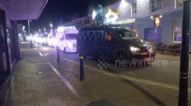 VW Christmas Dubs visited Burnham-on-Sea, Somerset in December 2025. About 40 VW vehicles were all lit up with Christmas lights to raise money for charity. This was the last of their cruises or visits of the season.