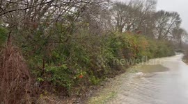 Severe flooding engulfs Val de Londres valley near Pic Saint-Loup in Hérault, France