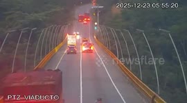 Motorist caught on CCTV driving the wrong way into oncoming traffic