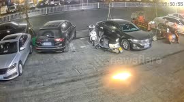 Boy setting off fireworks triggers manhole explosion, sending cover flying  into air