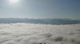 Magnificent Sea of Clouds Blankets Betong Skywalk in Southern Thailand